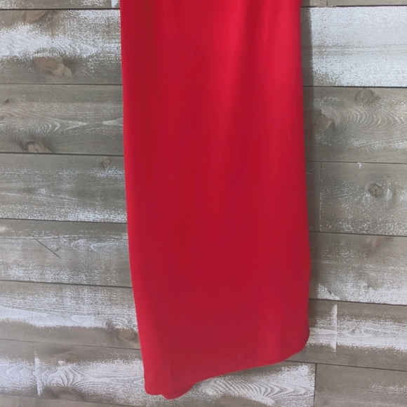 Red Fitted Asymmetric Keyhole Back Dress Small - Picture 2 of 7